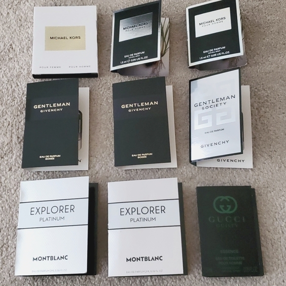 Lot Bumdle Mens Homme High End Cologne samples. MK Givenchy Gucci Montblanc - Picture 1 of 5